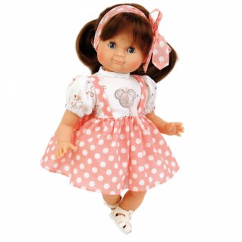 Кукла малышка в сарафанчике в горошек (32 см)