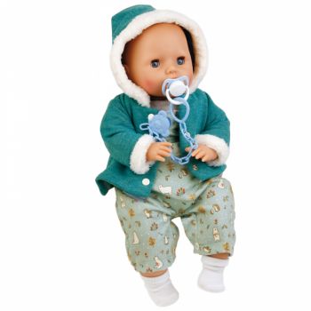 Большая кукла малыш Эми в зимней одежде с голубой соской (45 см)