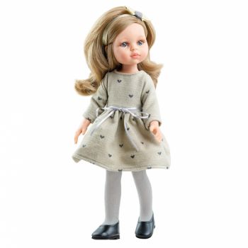Кукла Карла в сером платье, 32 см