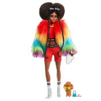 Кукла Barbie Экстра №1 в радужном пальто